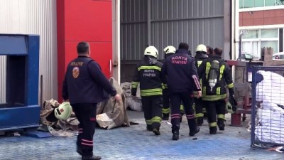 Konya'da Yer Altı Tankı Üretilen Fabrikada Yangın Çıktı