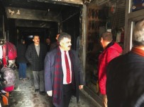 KAPALI ÇARŞI - Başkan Özgüven Yangında İşyerleri Zarar Gören Esnafları Ziyaret Etti
