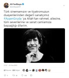 AYŞEN GRUDA - İstanbul Valisi Yerlikaya'dan Ayşen Gruda İçin Taziye Mesajı