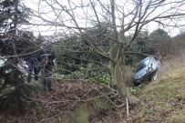 MALTA - TEM'de Şarampole Uçan Otomobilden Burnu Bile Kanamadan Çıktı