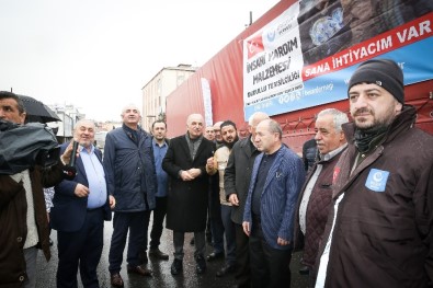 Ümraniye Belediye Başkan Adayı Yıldırım, Suriye'ye Gönderilen Yardımı Tırını Uğurladı