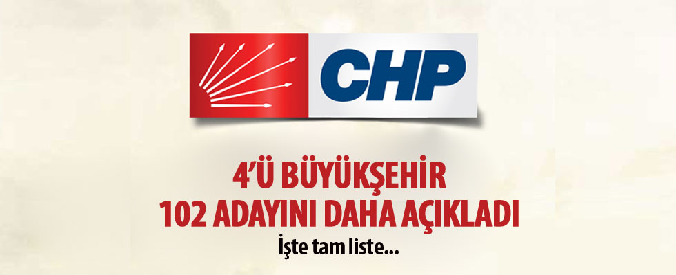 CHP'de 4'ü büyükşehir, 4'ü il, toplam 102 aday belirlendi