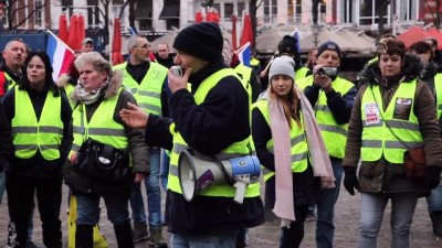 Hollanda'da 'Sarı Yelekliler' Hükümeti Protesto Etti