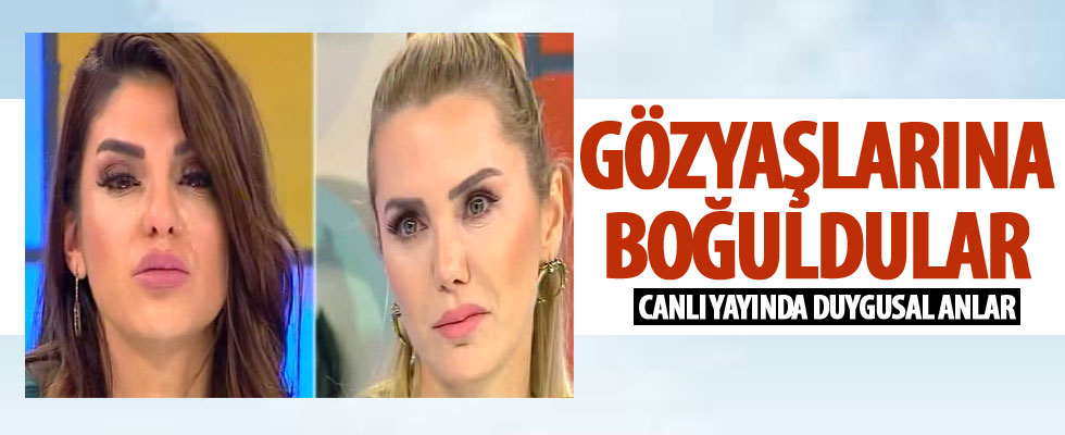 Canlı yayında gözyaşlarını tutamadılar