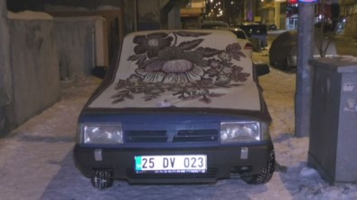 Kars'ta Araçlara Battaniyeli Ve Kilimli Önlem