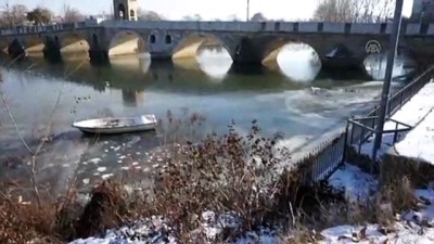 Tunca Nehri kısmen dondu