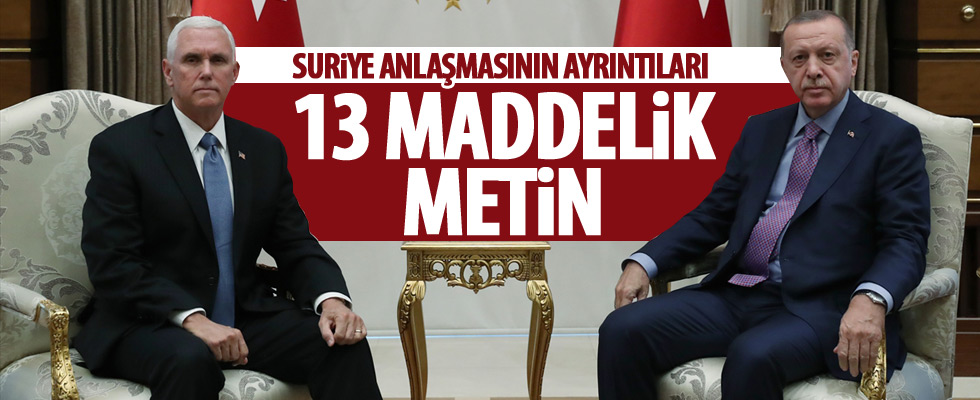 ABD ve Türkiye'den 13 maddelik ortak açıklama