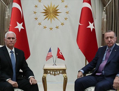 Cumhurbaşkanı Erdoğan ABD Başkan Yardımcısı Pence'i kabul etti