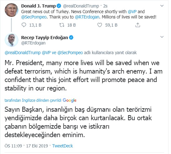 Cumhurbaşkanı Erdoğan'dan Trump'a yanıt