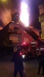 Küçükçekmece'de 4 Katlı Binanın Çatısı Alev Alev Yandı