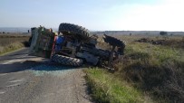 KOZYÖRÜK - Tekirdağ'da Devrilen Traktörün Şoförü Yaralandı