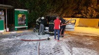 ELEKTRİK KONTAĞI - Benzin İstasyonunda Faciadan Dönüldü... Akaryakıt Alan Otomobil Alev Aldı