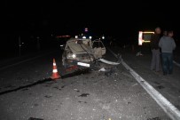 Yunak'ta İki Otomobil Çarpıştı Açıklaması 2 Yaralı Haberi