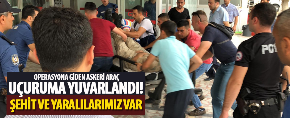 Operasyona giden askeri araç uçuruma yuvarlandı!