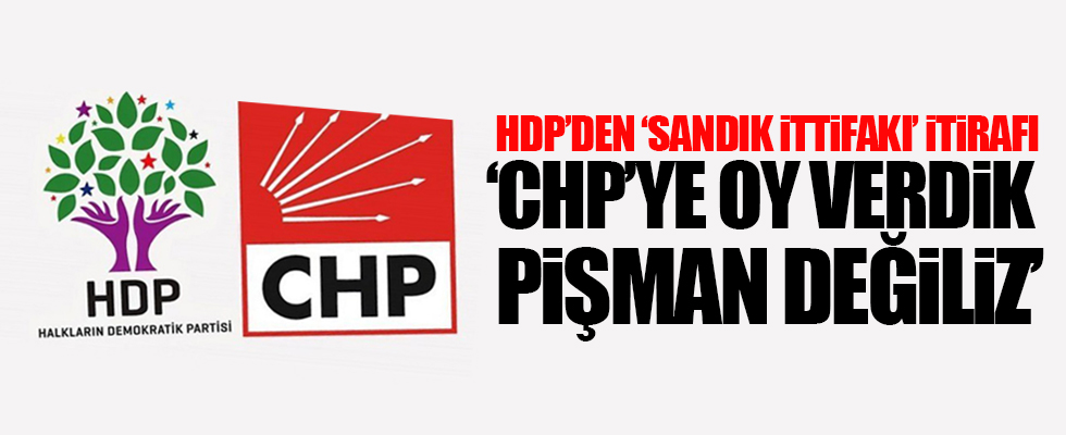 HDP: 'CHP'ye destekten pişman değiliz'