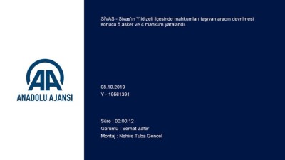 Sivas'ta Mahkumları Taşıyan Araç Devrildi