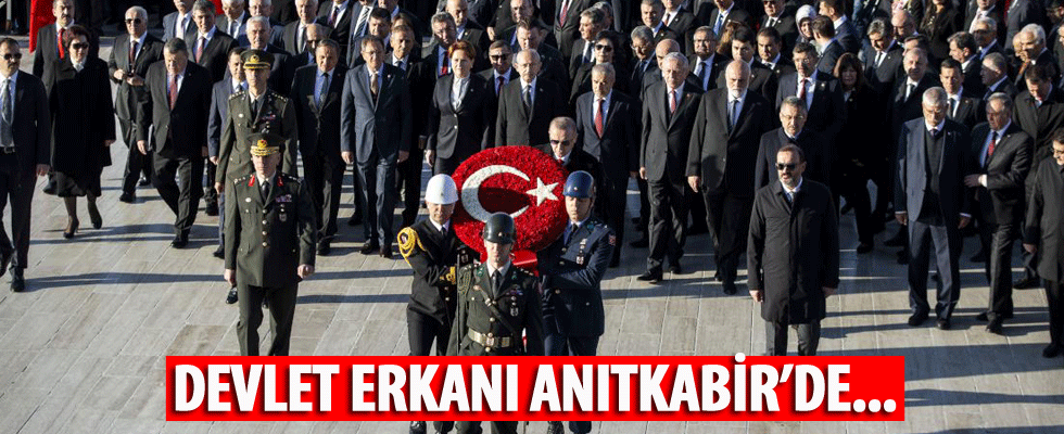 Büyük Önder Atatürk için Anıtkabir'de devlet töreni düzenlendi