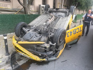 Ticari Taksi Takla Attı Açıklaması 2 Yaralı