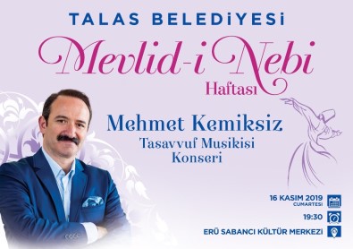 Talas Belediyesi'nden Mevlid-İ Nebi Konseri