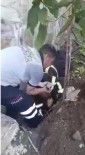 KÖPEK YAVRUSU - Beton Boruya Sıkışan Yavru Köpekleri İtfaiye Kurtardı