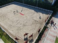 ATLI POLİS - (Özel) Atlı Polislerin Nefes Kesen Eğitimi Havadan Görüntülendi