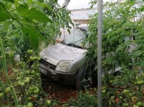 ÜÇTEPE - Hafif Ticari Araç Domates Serasına Düştü