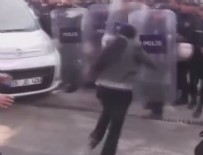 POLİS MÜDAHALE - HDP'li millevekili polis kalkanına kafa attı