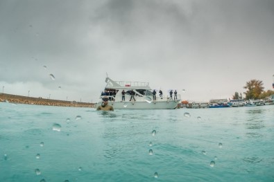 Şahika Ercümen Yağmurlu Havada Van Gölü'ne Daldı