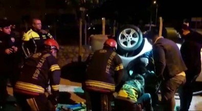 Kontrolden Çıkan Otomobil Devrildi Açıklaması 3 Yaralı