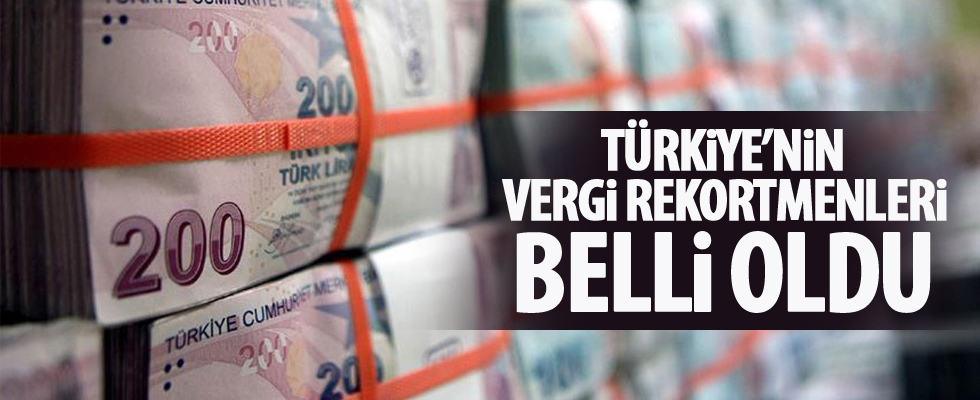 Türkiye'nin vergi rekortmenleri belli oldu