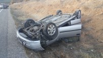 Kontrolden Çıkan Otomobil Şarampole Yuvarlandı Açıklaması 1 Hafif Yaralı