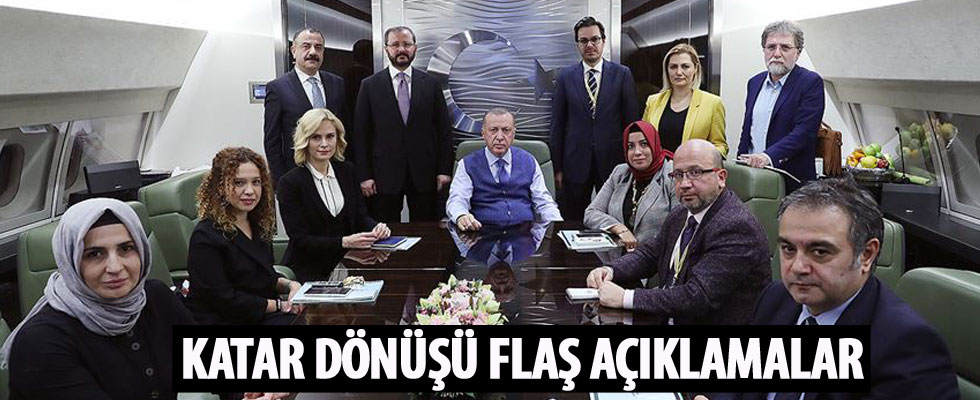 Cumhurbaşkanı Erdoğan Katar dönüşü gazetecilerin sorularını yanıtladı