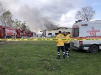Çatalca'da Korkutan Fabrika Yangını Havadan Görüntülendi Haberi