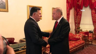 Cumhurbaşkanı Erdoğan, Libya Ulusal Mutabakat Hükümeti Başkanlık Konseyi Başkanı Sarraj'ı Kabul Etti