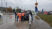 Düzce'de Yağmur Kazayı Beraberinde Getirdi