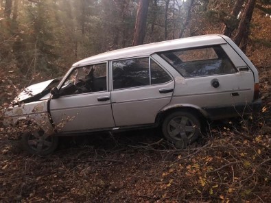 Yoldan Çıkan Otomobil Ağaçlık Alana Uçtu Açıklaması 1 Yaralı