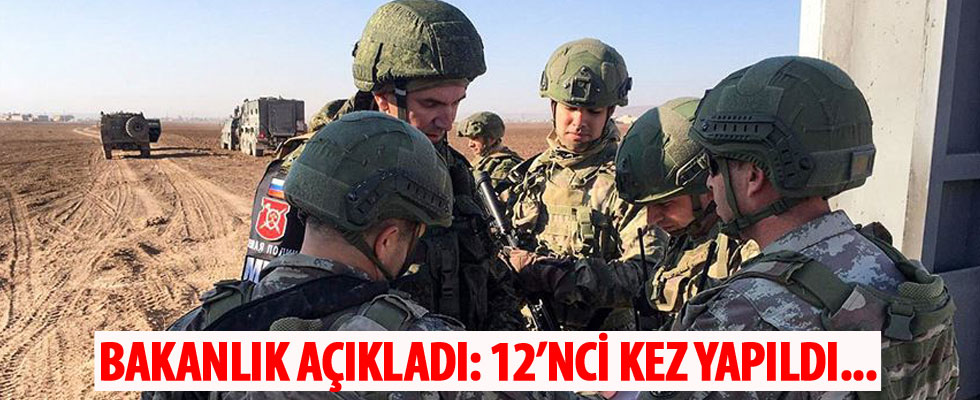 Türk ve Rus askeri unsurları Fırat’ın doğusunda 12. kara devriyesini tamamladı