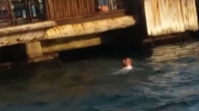 Beşiktaş'ta Durağa Daldıktan Sonra Denize Atlayan Şoför Böyle Kurtarıldı