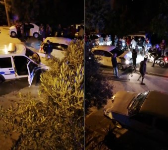 'Dur' İhtarına Uymayarak Kaçan Sürücü Ekip Otosuna Çarptı Açıklaması 2 Polis Yaralandı