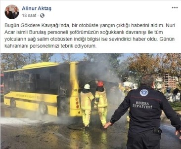 Başkan Aktaş'tan Yolcuların Hayatını Kurtaran Şoföre Tebrik