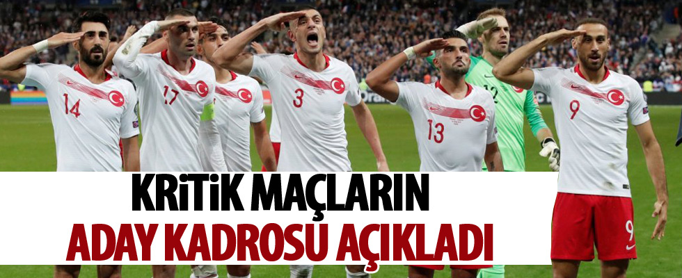 Milli takım aday kadrosu açıklandı!