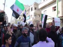 PROTESTO - İdlib'te HTŞ Protesto Edildi