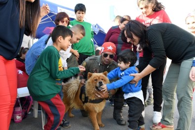 Mersin Büyükşehir'in Arama-Kurtarma Köpekleriyle Engelli Çocuklara Terapi