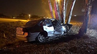 Şarampoldeki Ağaca Çarpan Otomobilin Sürücü Öldü