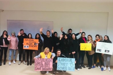 PAÜ Bekilli MYO Öğrencileri 'Kadına Yönelik Şiddete Hayır' Dedi