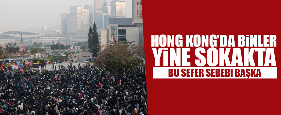 Hong Kong'da protestocular Uygur Türkleri'ne destek için toplandı
