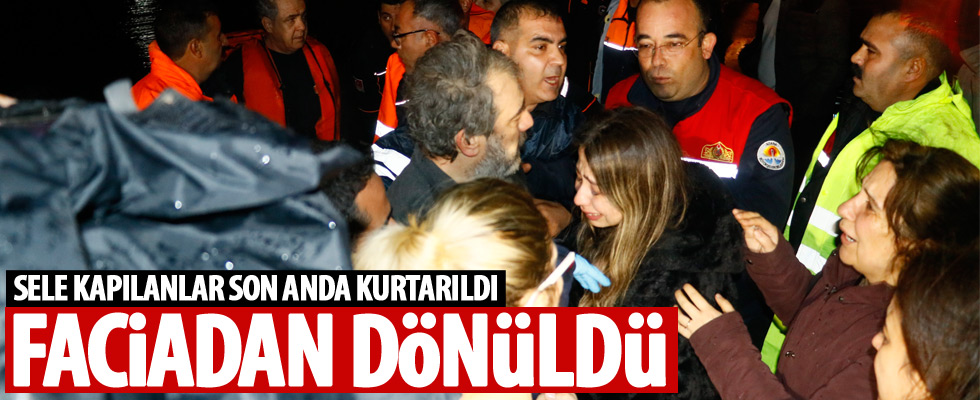 Adana'da sele kapılan kişiler kurtarıldı!