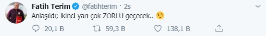Fatih Terim'den imalı paylaşım