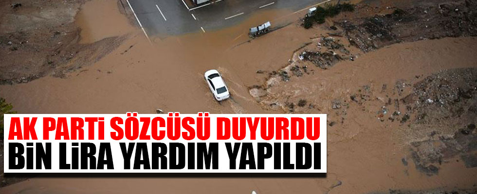 Adana'daki sağanaktan zarar görenlere bin lira yardım