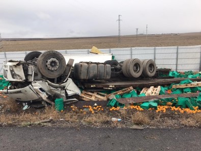 Konya'da Portakal Yüklü Kamyon Devrildi Açıklaması 2 Ölü